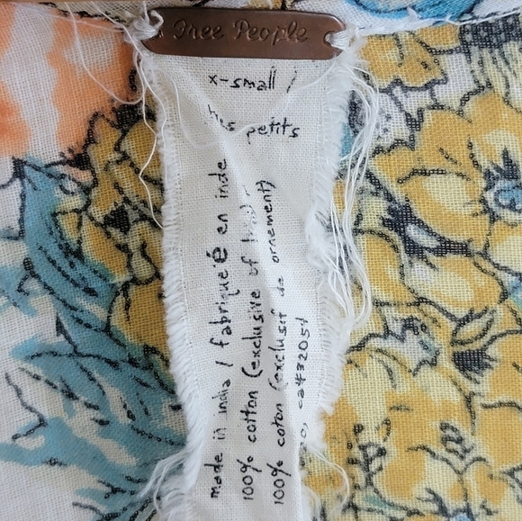 Free People | Boho Floral Dress with Sequin Hem Size XS - Picture 5 of 8